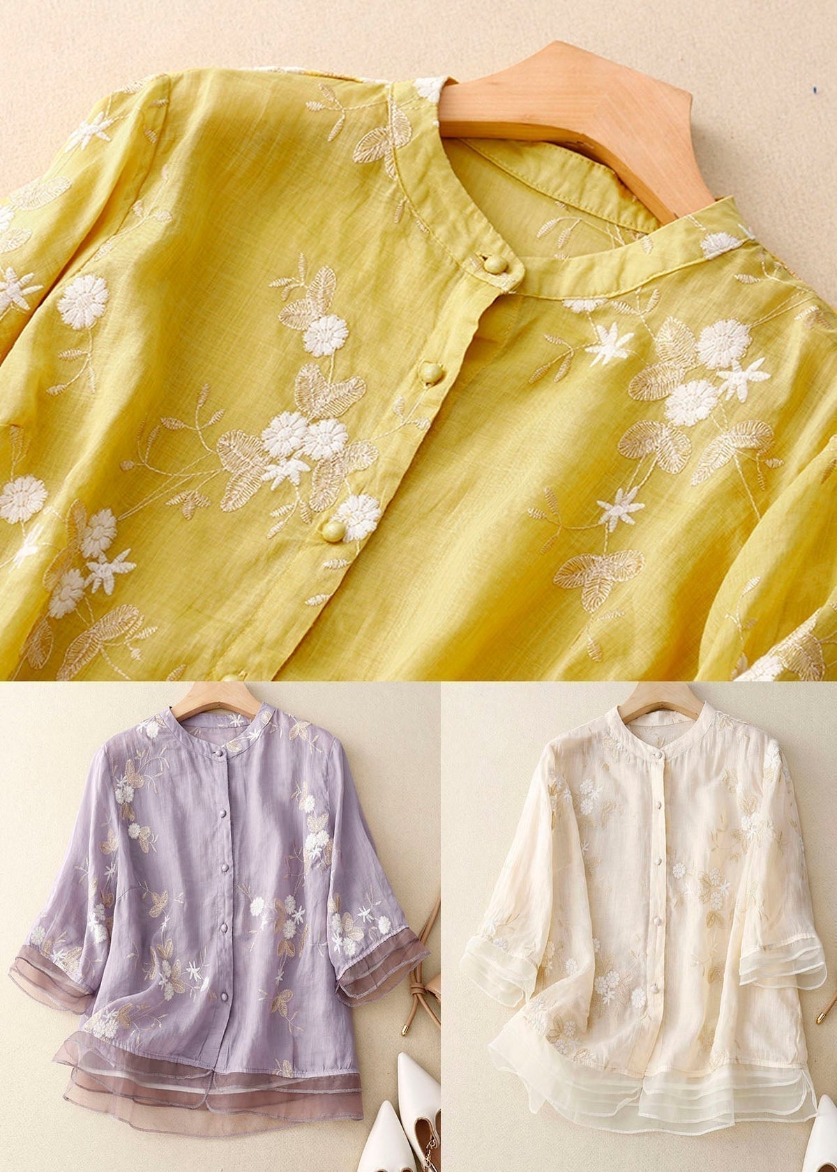 Lucetta | Floral Linen Blouse for Women