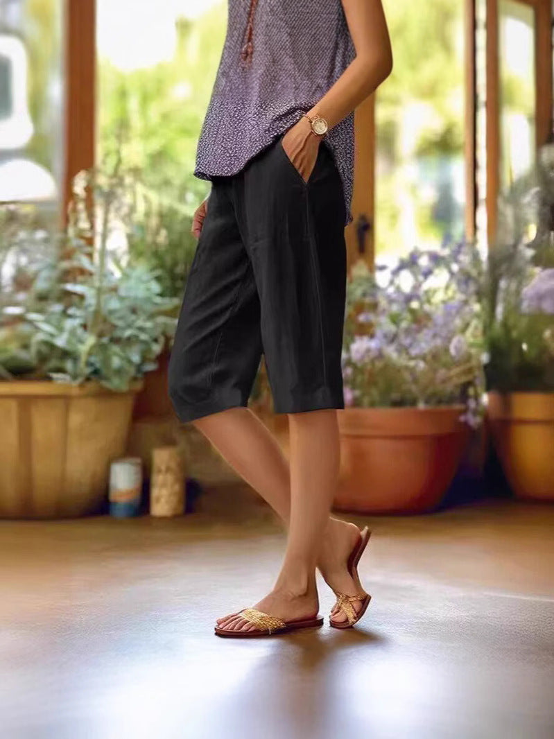 Selena | Straight Leg Knee-Length Shorts for Women