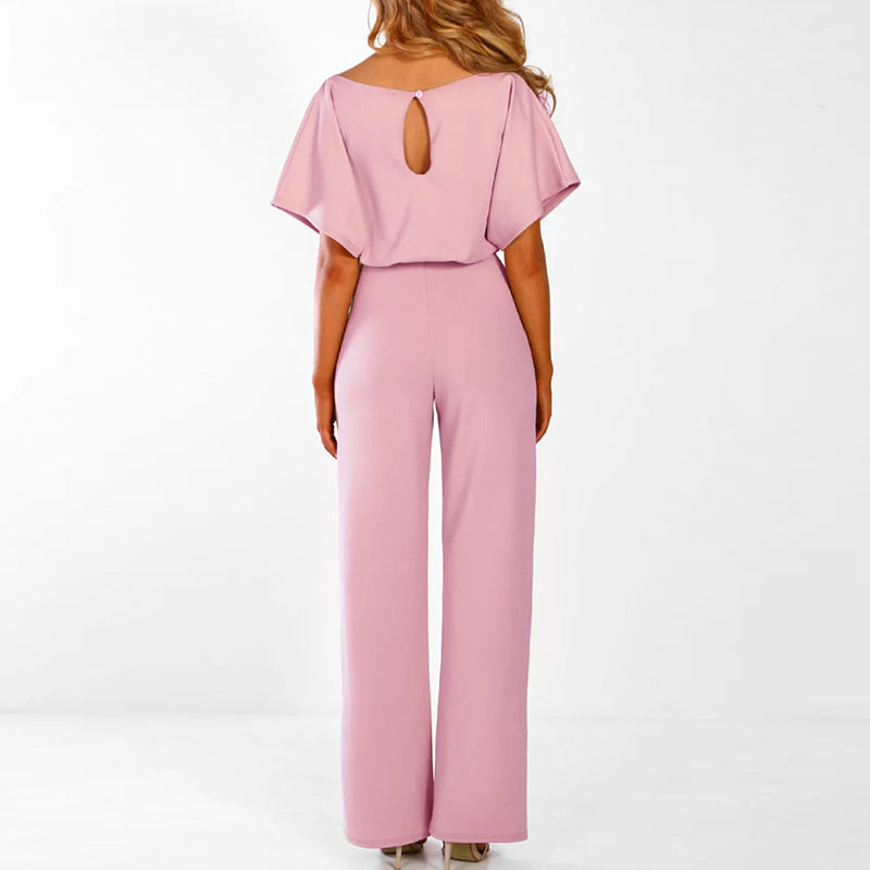 Fidelia | Wide Leg Jumpsuit with Tie-Front for Women