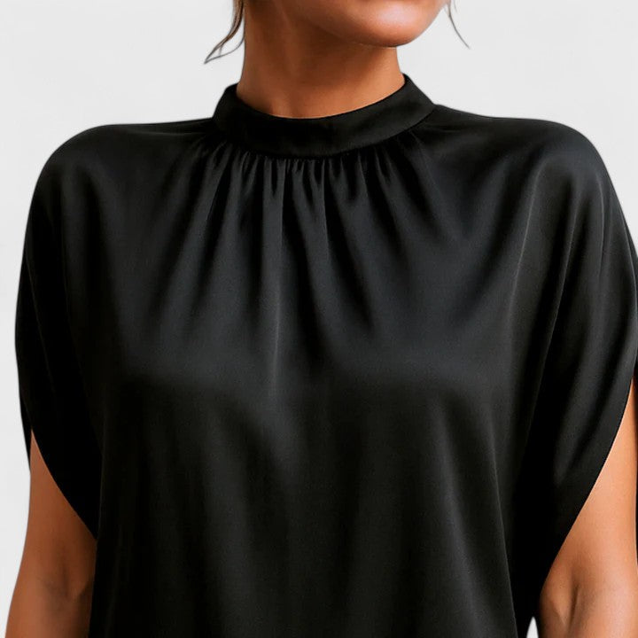 Aiyana | Mock Neck Short Sleeve Shift Dress for Women