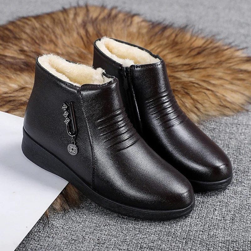 Aimee | Shearling-Lined Ankle Boots with Side Zip for Women
