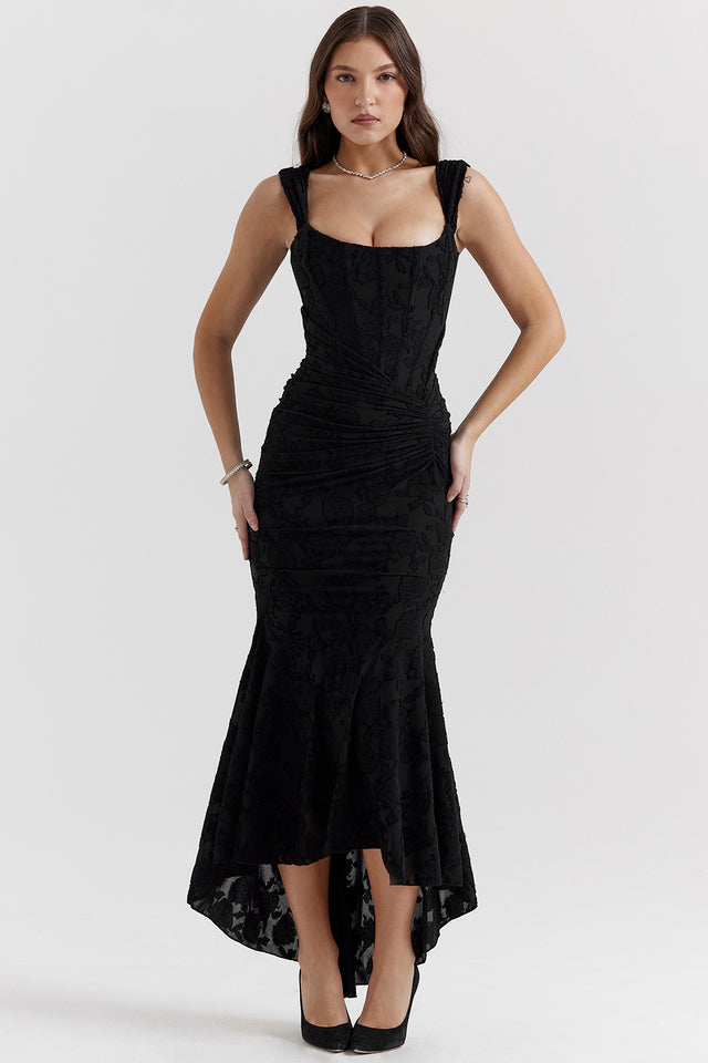 Charlotte | Wedding Guest Ruched Bodycon Maxi Dress for Women