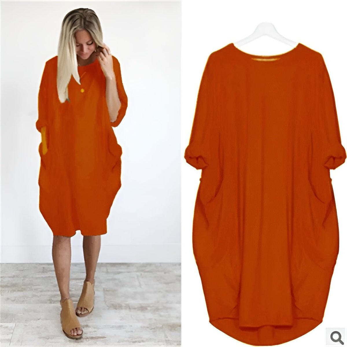 Pocket Midi Dress – Casual Dress | Elara