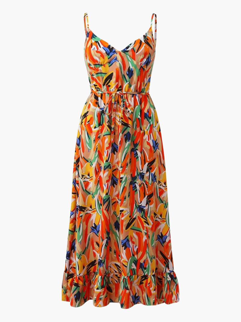Floral Spaghetti Strap Midi Dress – Summer Dress | Lucinda