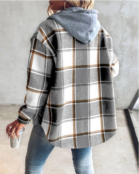 Kim | Plaid Oversized Shirt Jacket for Women
