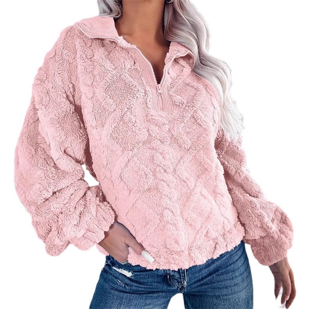 Larissa | Fleece Quarter-Zip Pullover with Stand Collar for Women