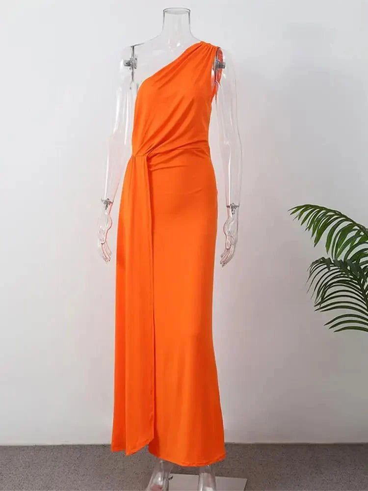 Morgance | Wedding Guest One-Shoulder Maxi Dress for Women