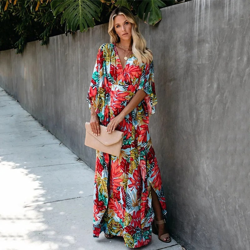 Serena | Wedding Guest Wrap Maxi Dress with V-Neck for Women