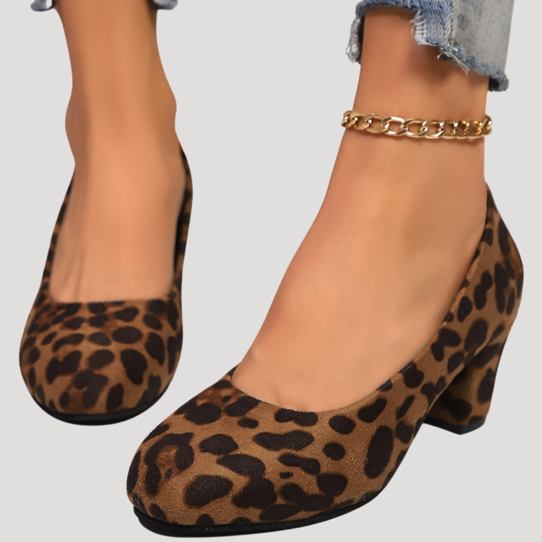 Valentina | Women's Block Heel Court Shoes