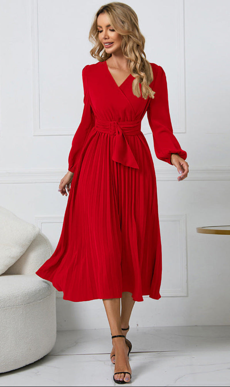 Grace | Long Sleeve Midi Wedding Guest Dress