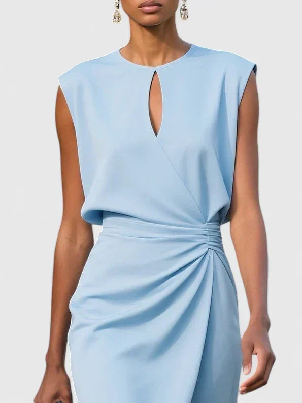 Mayim | Sleeveless Wrap Midi Dress for Women