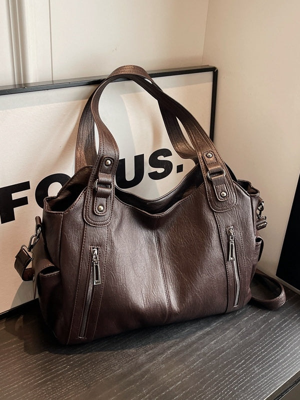 Audra | Zip-Up Leather Hobo Bag for Women