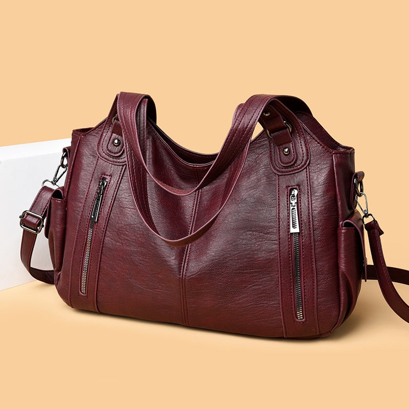Audra | Zip-Up Leather Hobo Bag for Women