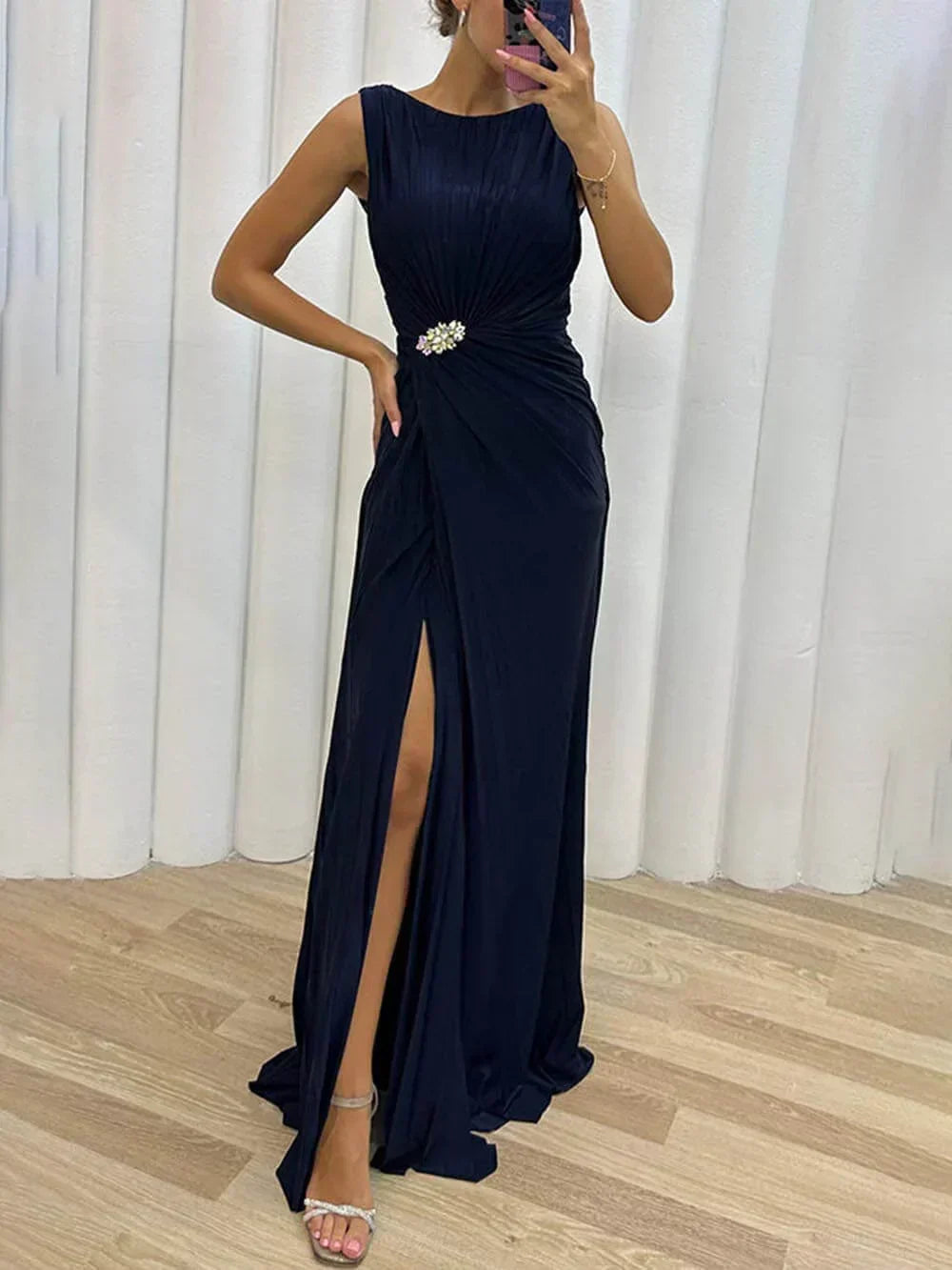 Armelle | Wedding Guest Pleated Maxi Dress for Women