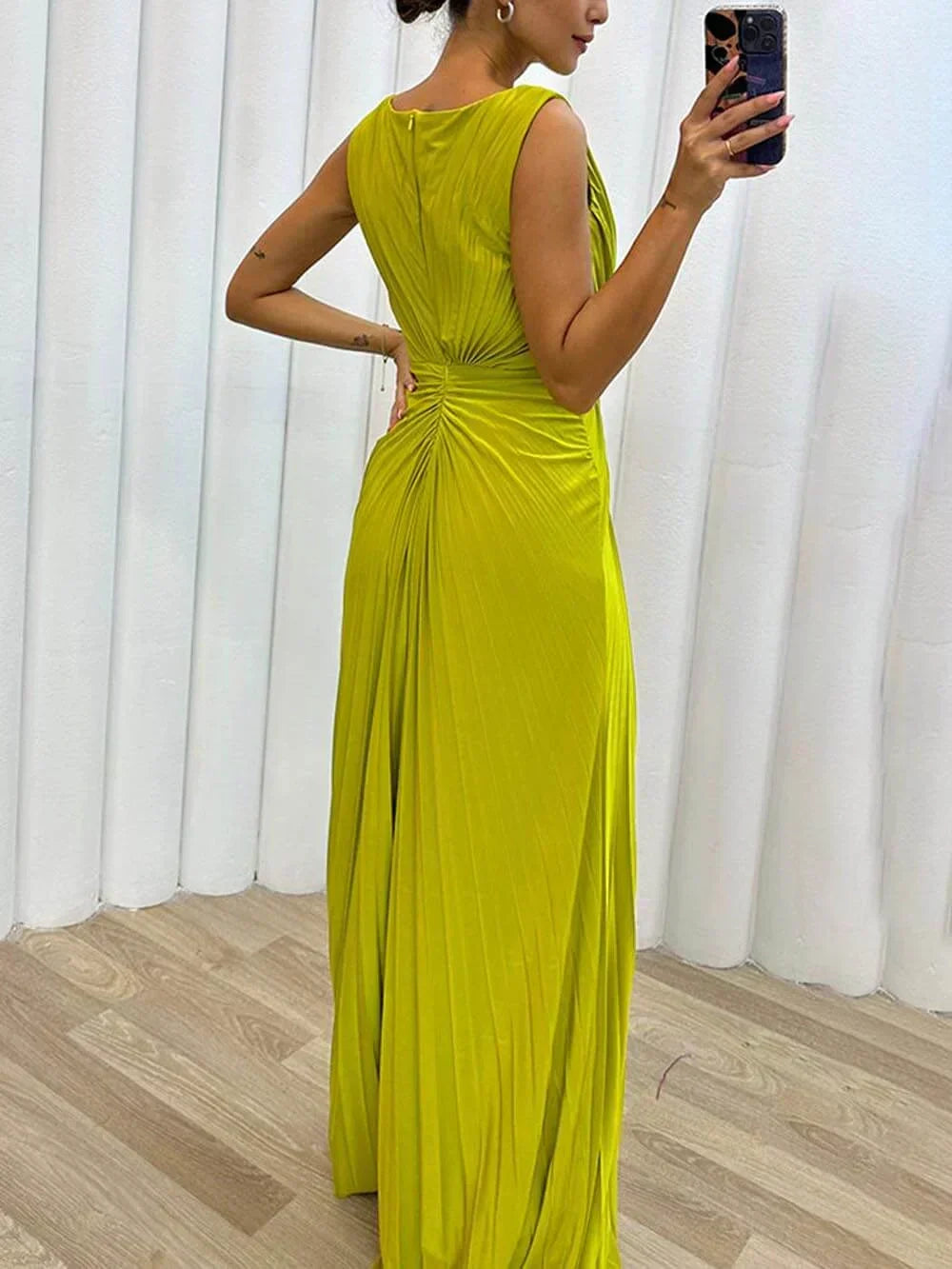 Armelle | Wedding Guest Pleated Maxi Dress for Women