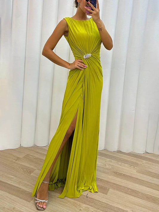 Armelle | Wedding Guest Pleated Maxi Dress for Women