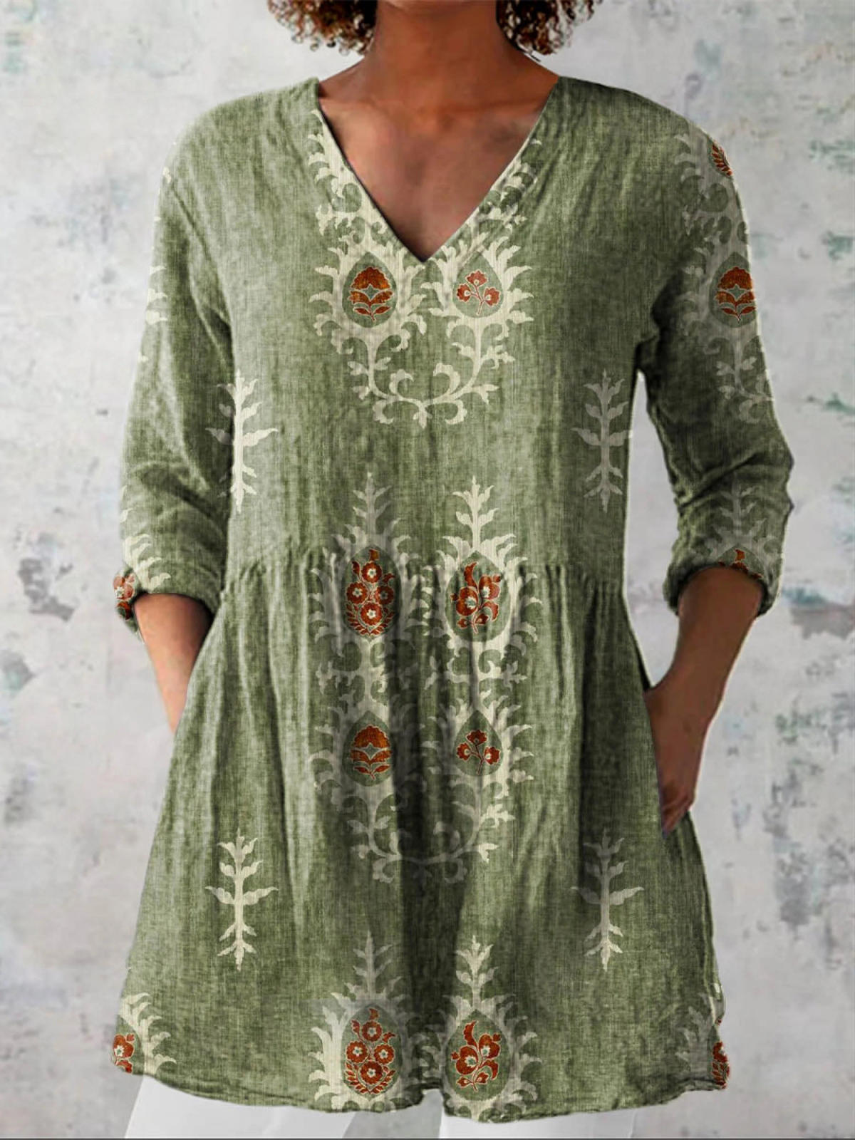 Maeve | Embroidered V-Neck Tunic Shirt for Women
