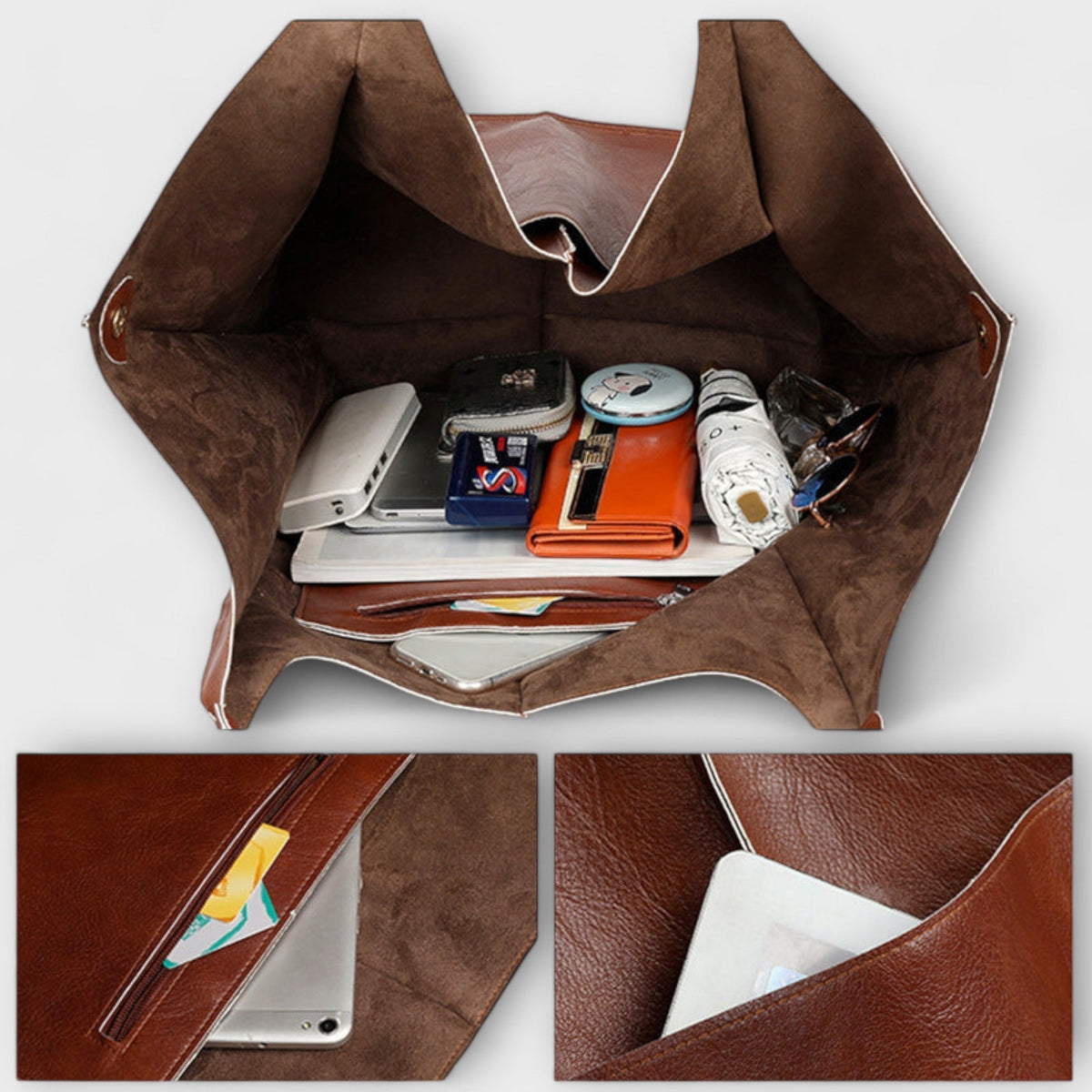 Urania | Oversized Leather Weekender Bag for Women
