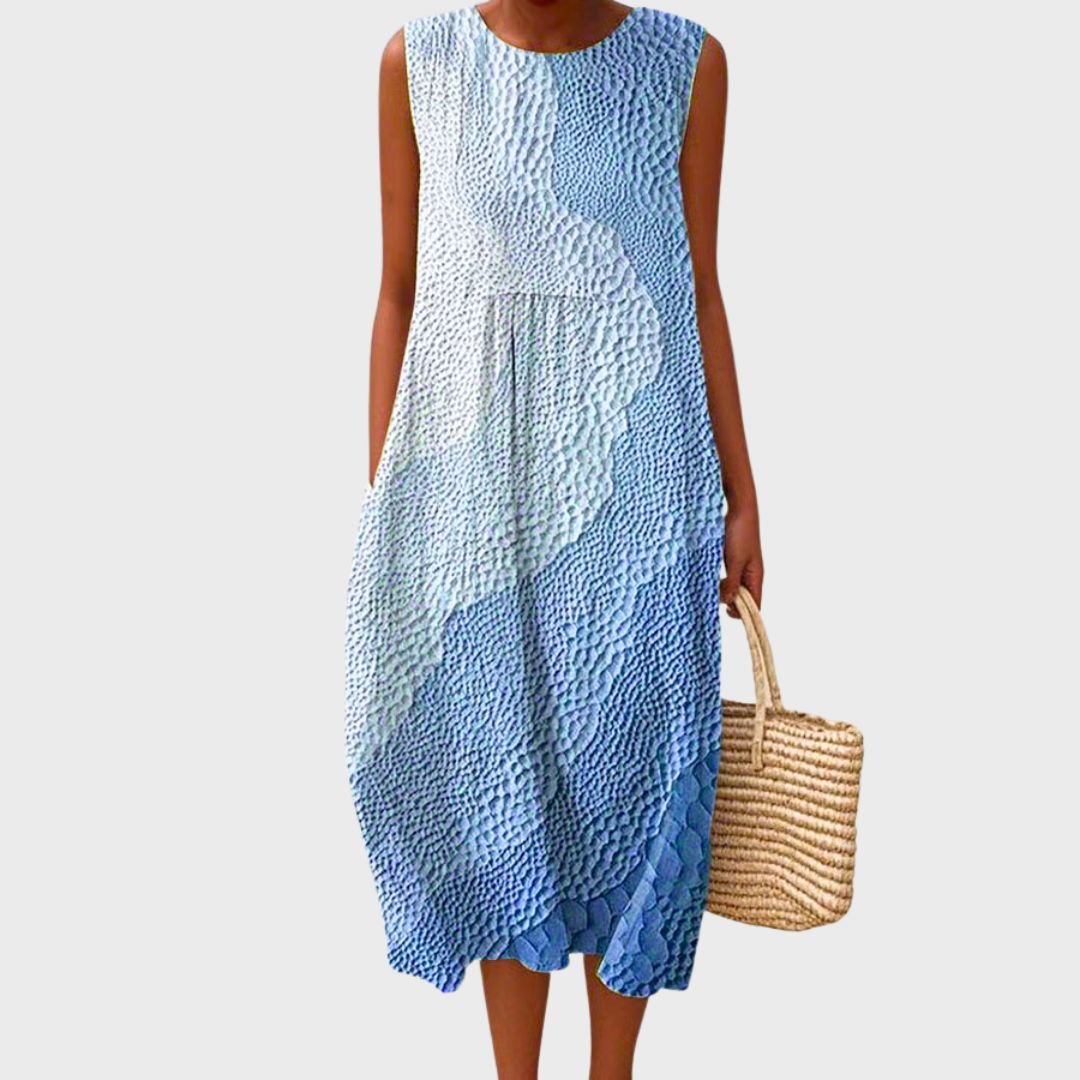 Leila | Gingham Colorblock Midi Dress for Women