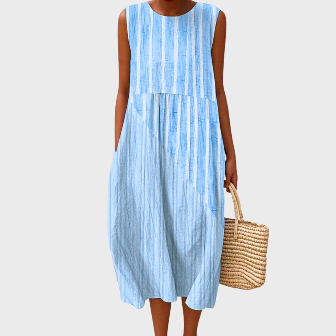 Leila | Gingham Colorblock Midi Dress for Women