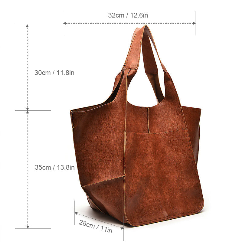 Urania | Oversized Leather Weekender Bag for Women