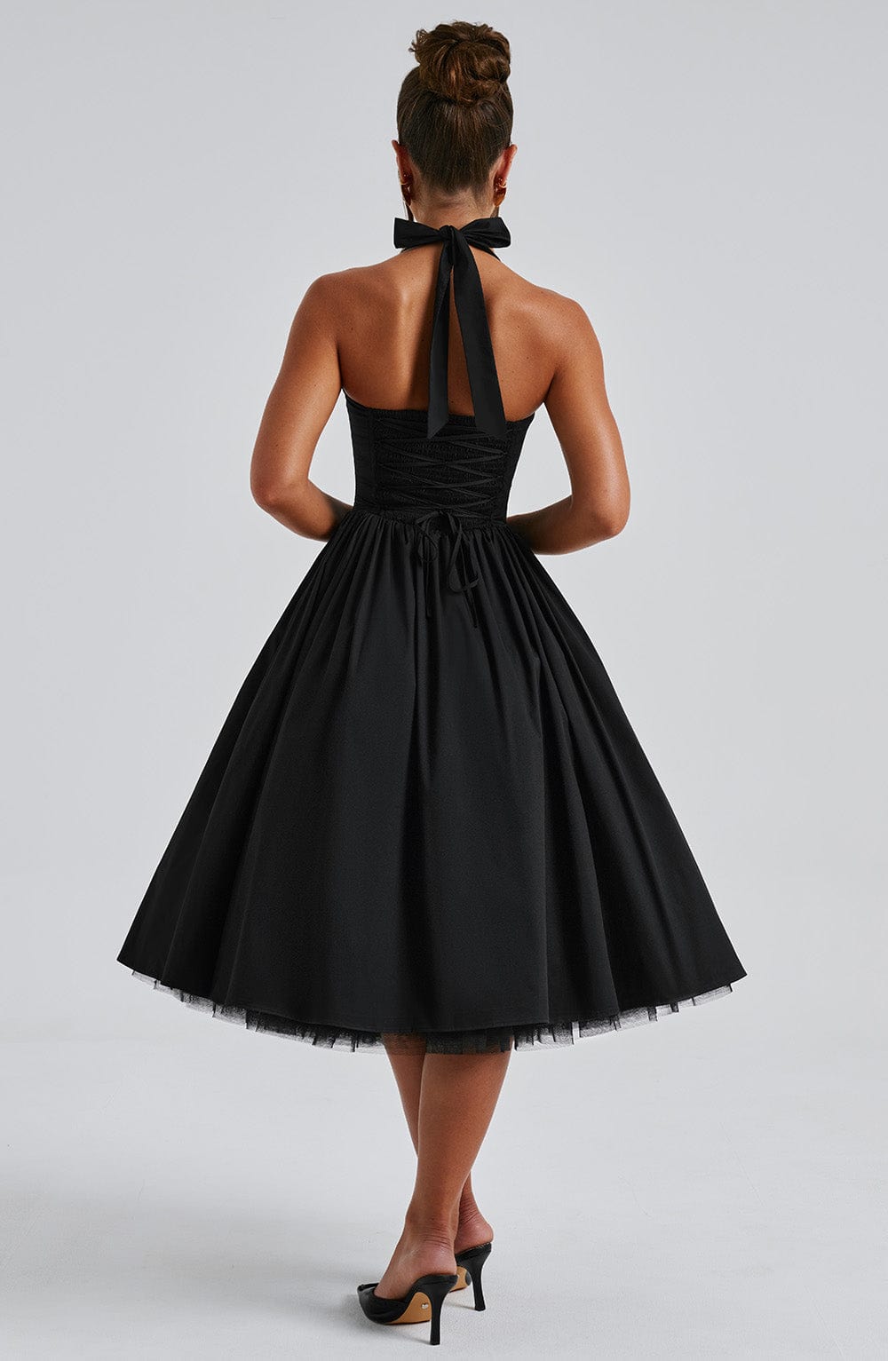 Chloe | Wedding Guest Halter Midi Dress
