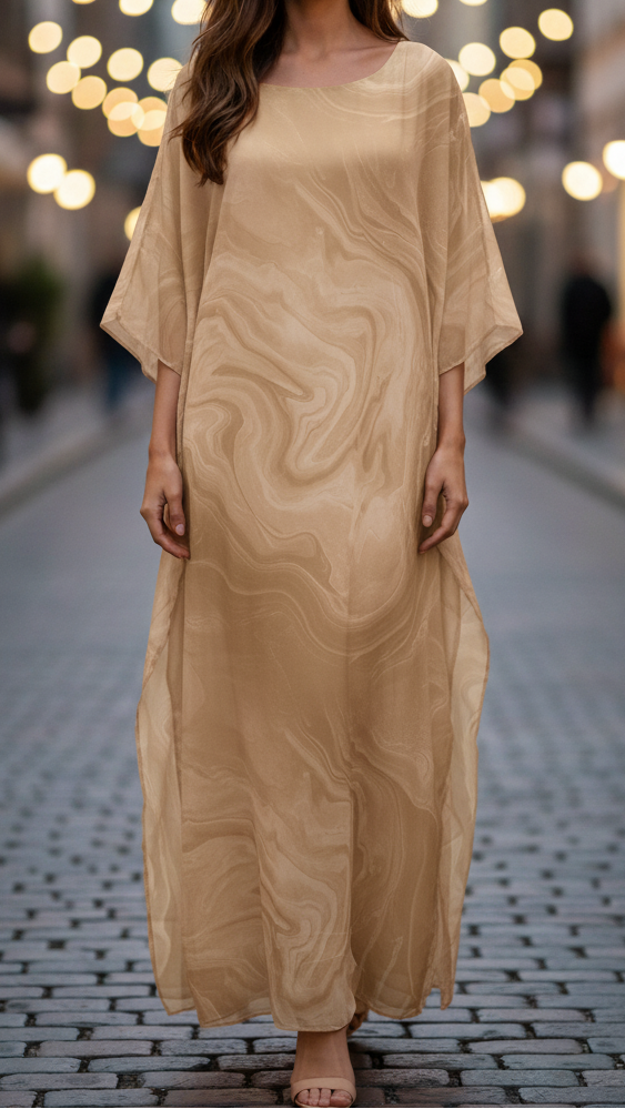 Aura | Wedding Guest Maxi Dress with Batwing Sleeves for Women