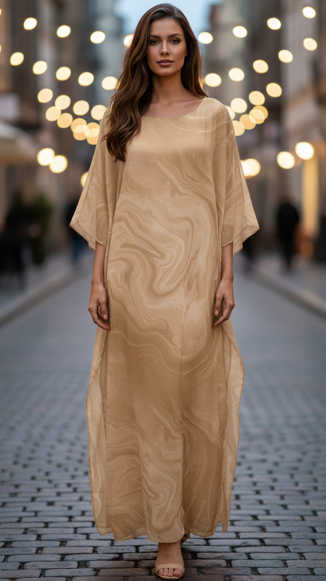 Aura | Wedding Guest Maxi Dress with Batwing Sleeves for Women