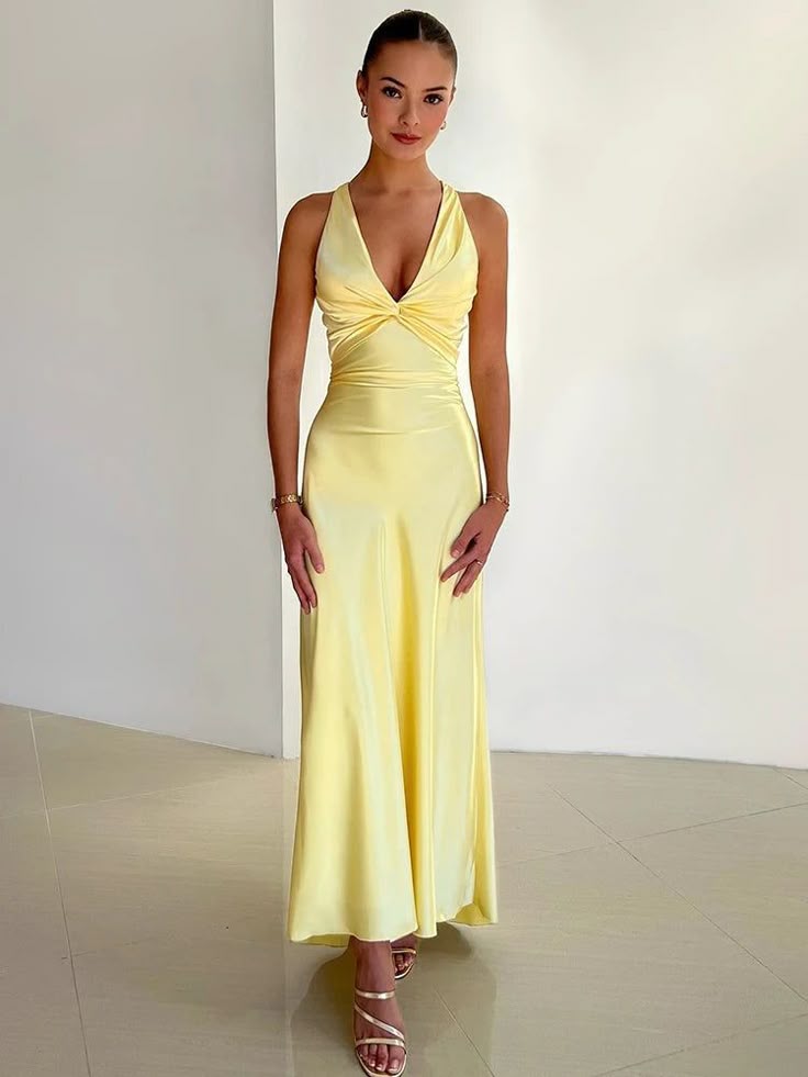 Beatrice | Wedding Guest Maxi Dress with V-Neck for Women