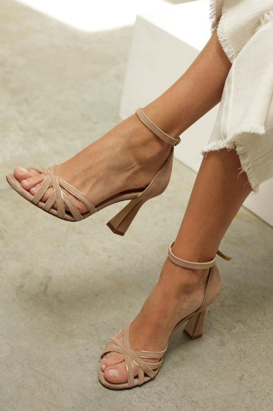 Elviera | Patchwork Peep Toe Heels