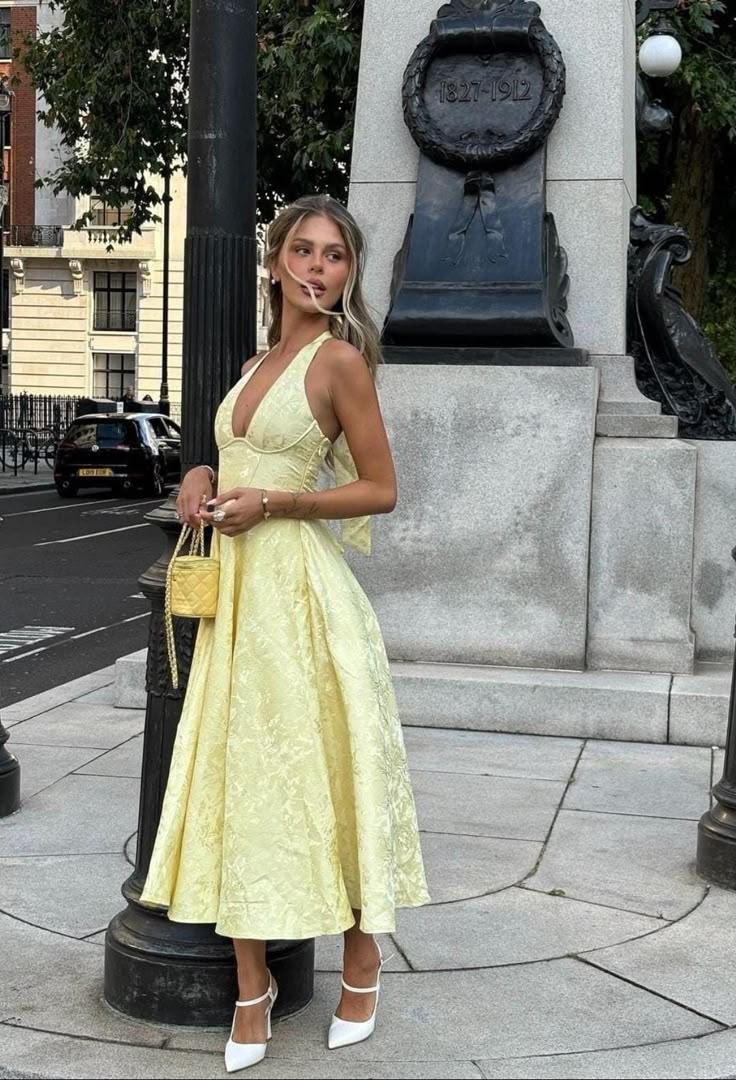 Caroline | Wedding Guest A-Line Midi Dress for Women