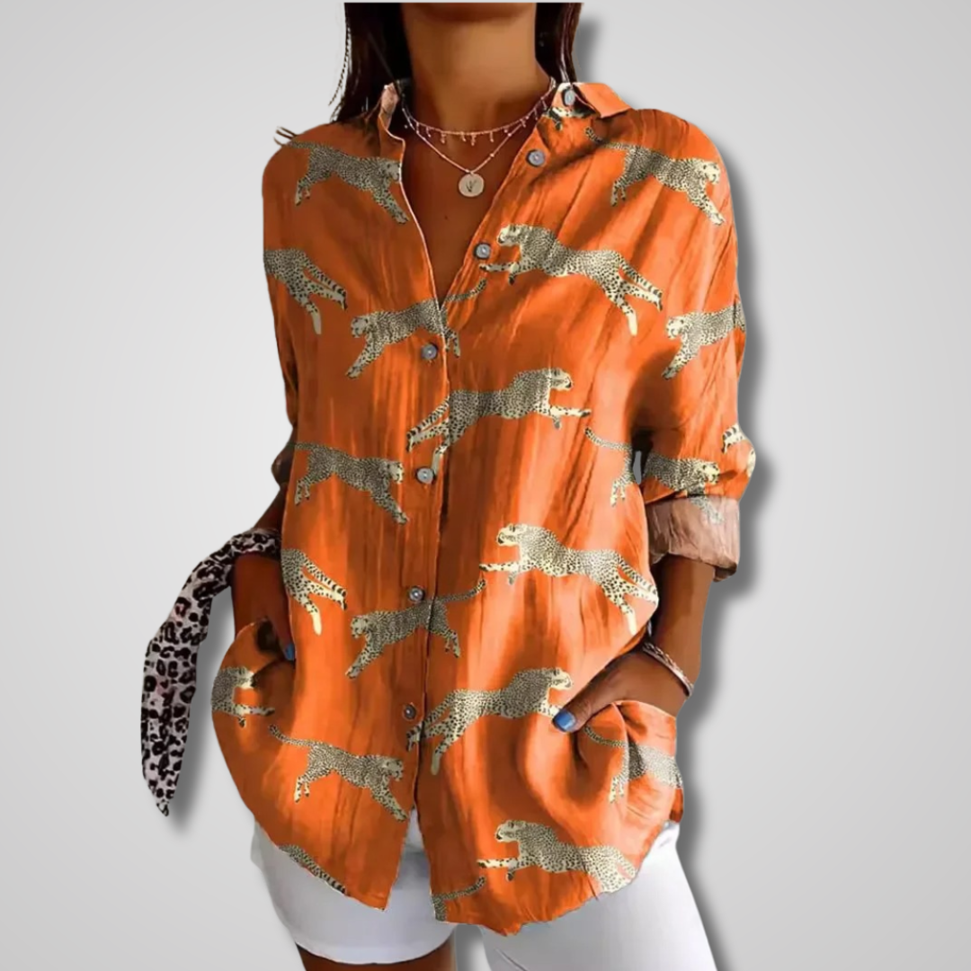 Fara | Vintage Relaxed Floral Shirt for Women