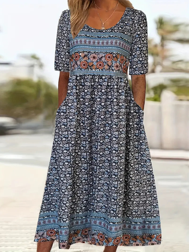 Alaia | Boho Print A-Line Midi Dress for Women