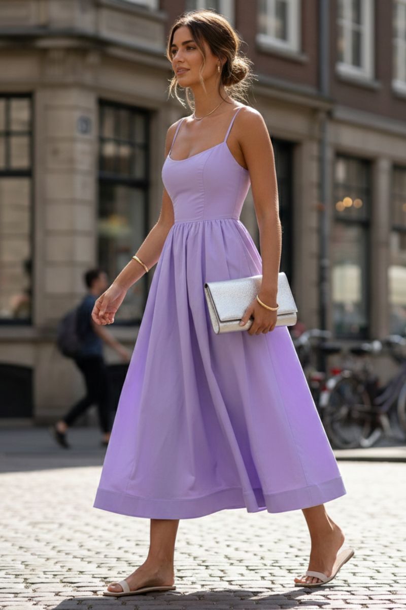 Mandy | Sleeveless A-Line Midi Dress for Women