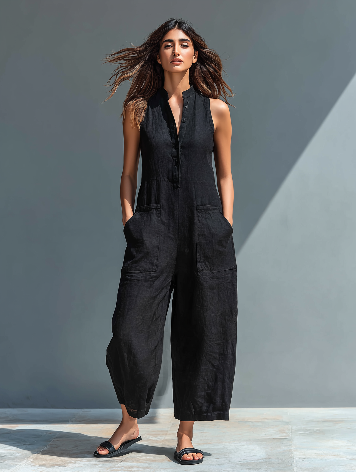 Lucinda | Wide Leg Sleeveless Jumpsuit for Women