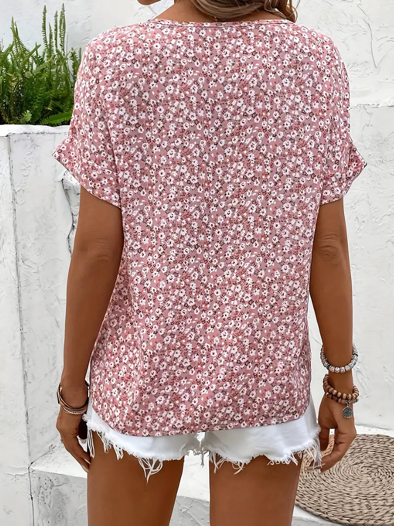 Verna | Floral Print Button Blouse
