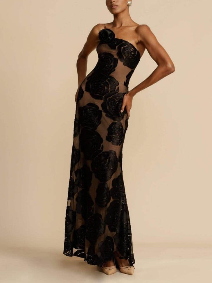 Arabella | Floral Wedding Guest Strapless Maxi Dress for Women