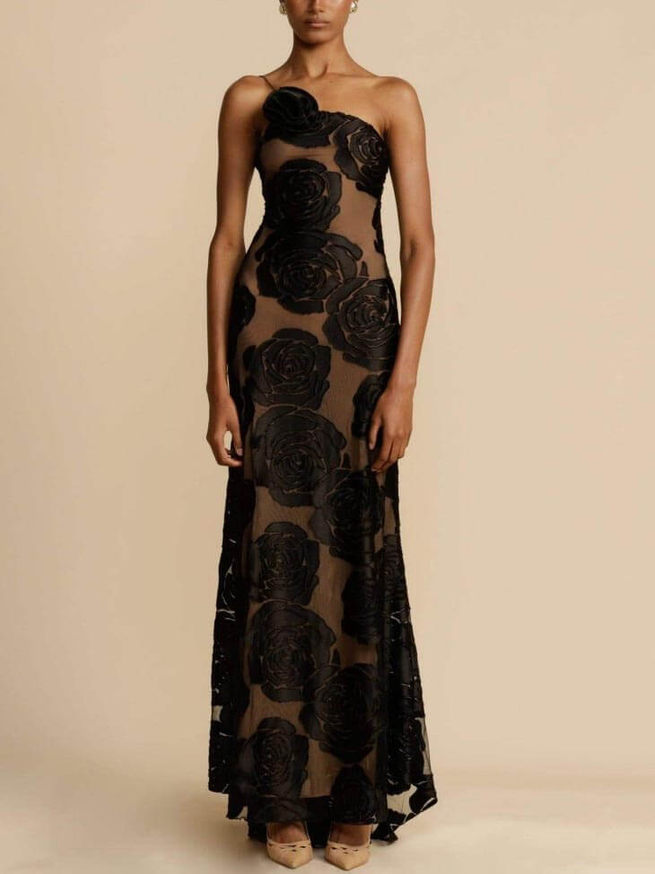 Arabella | Floral Wedding Guest Strapless Maxi Dress for Women