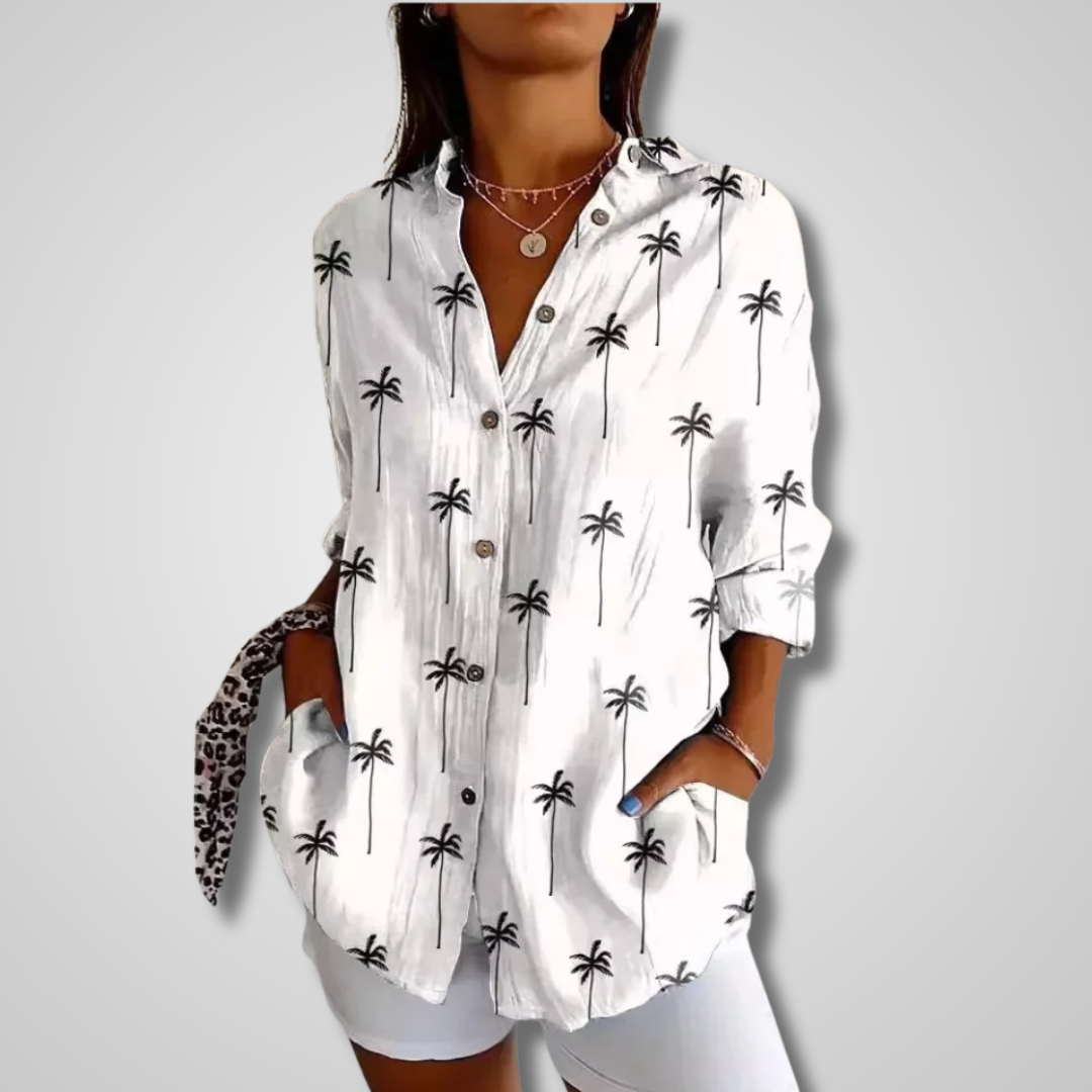 Fara | Vintage Relaxed Floral Shirt for Women