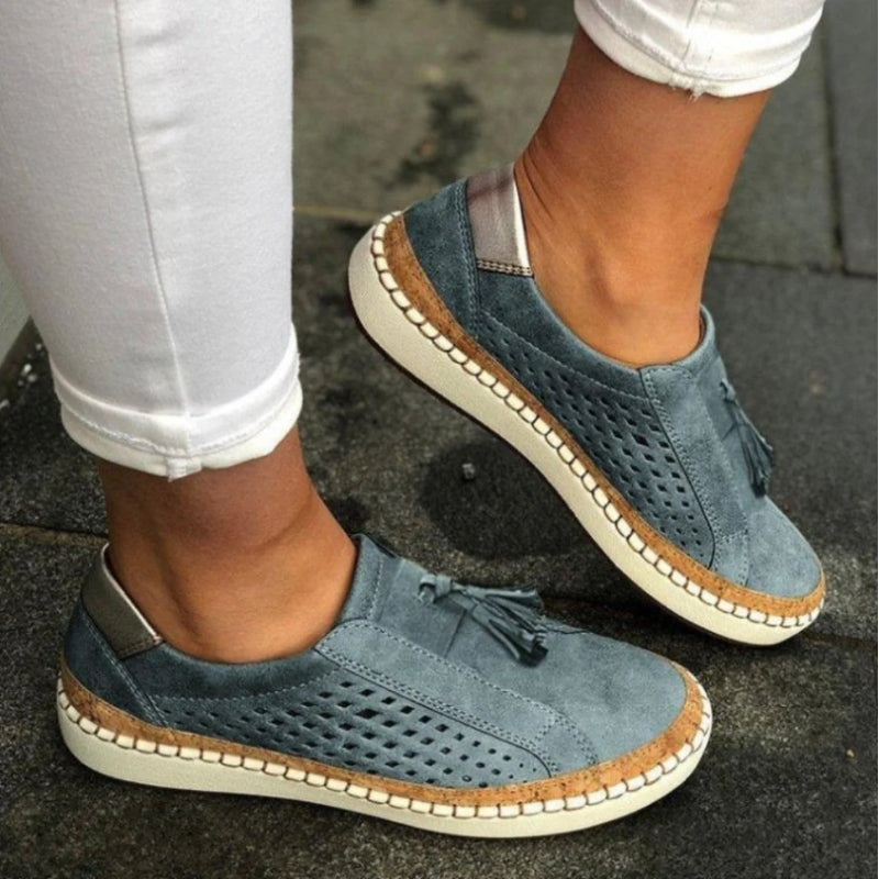 Isabelle | Perforated Suede Slip-On Loafers for Women