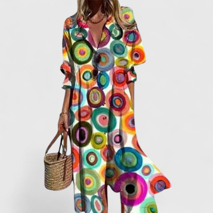 Iphigenia | Maxi Shirt Dress with Button-Down for Women