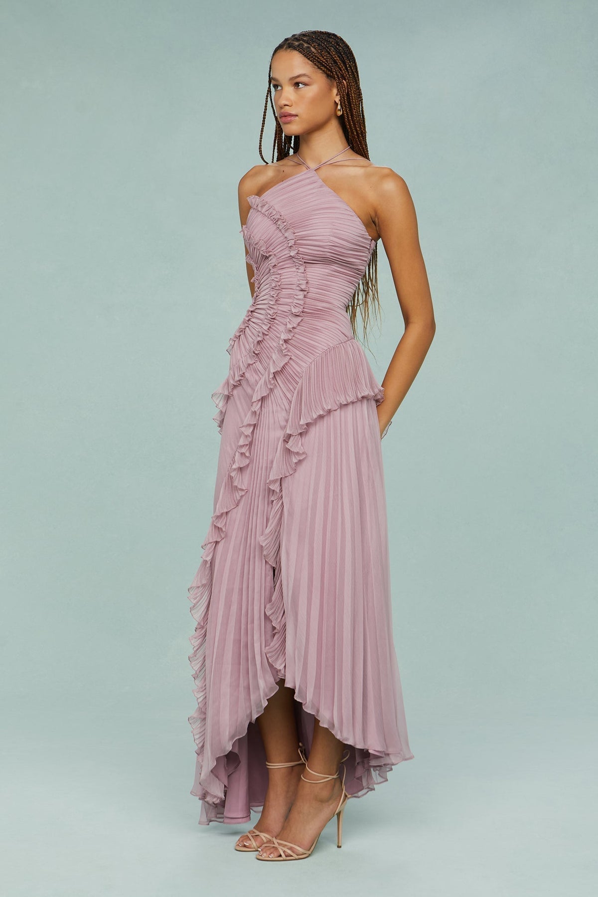 Estelle | Wedding Guest Halterneck Maxi Dress for Women