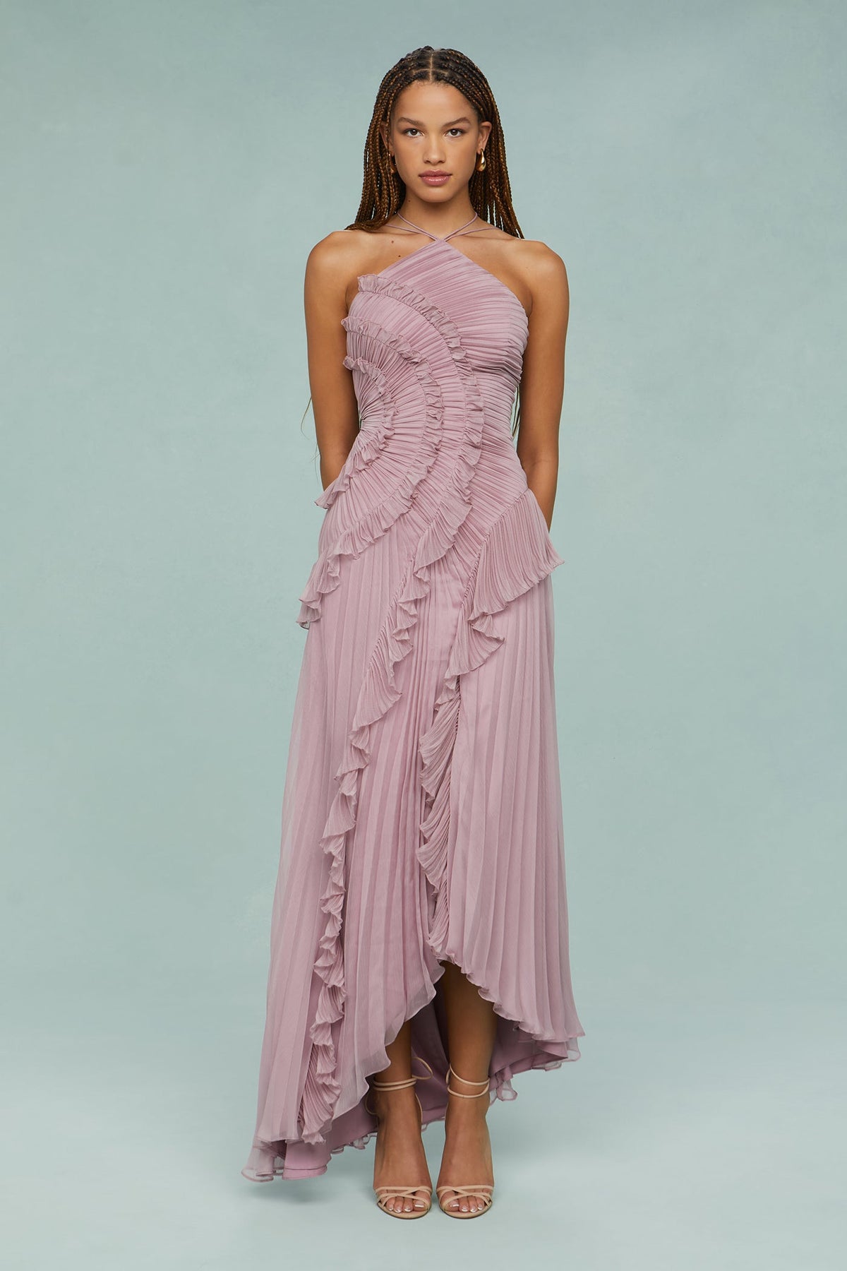 Estelle | Wedding Guest Halterneck Maxi Dress for Women