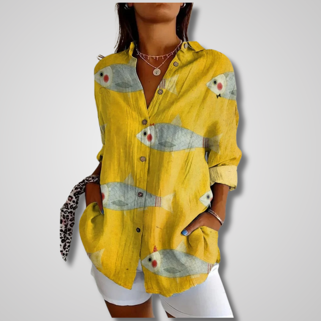 Fara | Vintage Relaxed Floral Shirt for Women