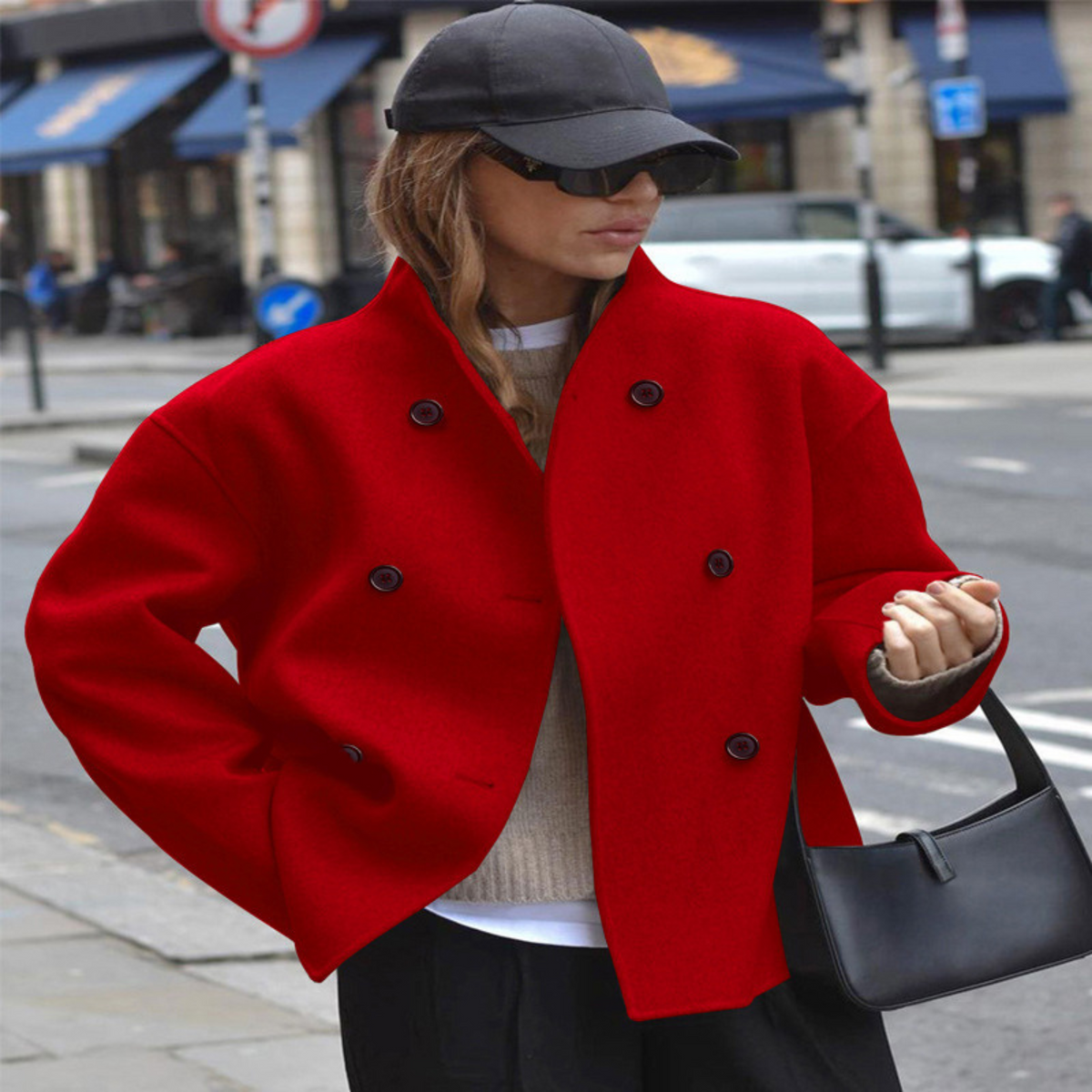 Bini | Stand Collar Long Sleeve Coat