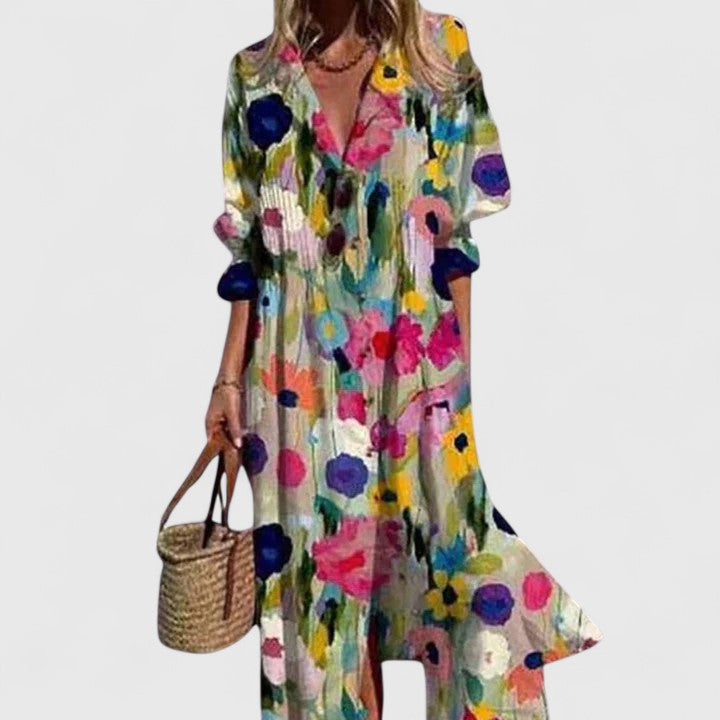 Iphigenia | Maxi Shirt Dress with Button-Down for Women