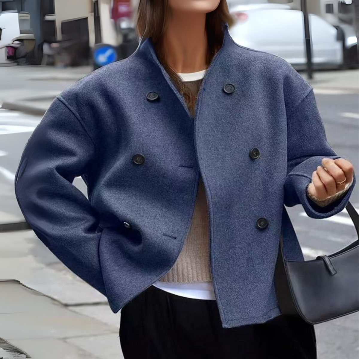 Bini | Stand Collar Long Sleeve Coat