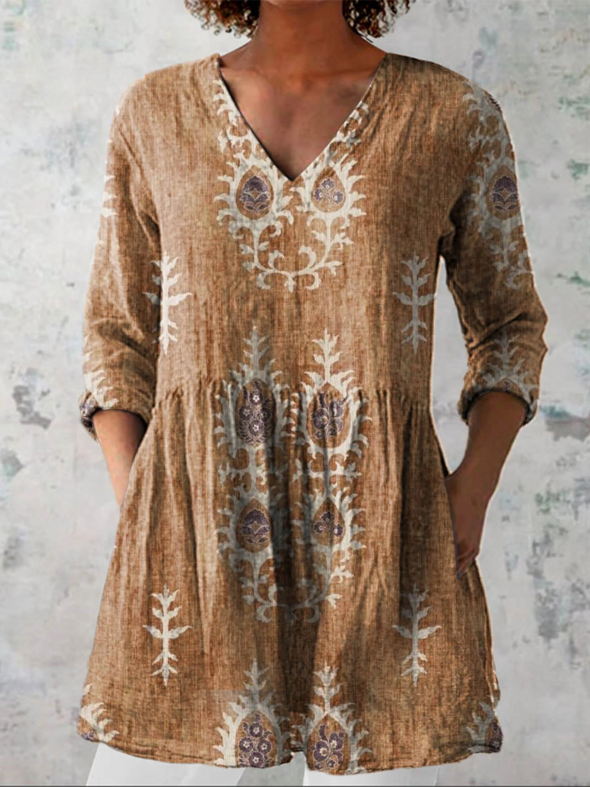 Maeve | Embroidered V-Neck Tunic Shirt for Women