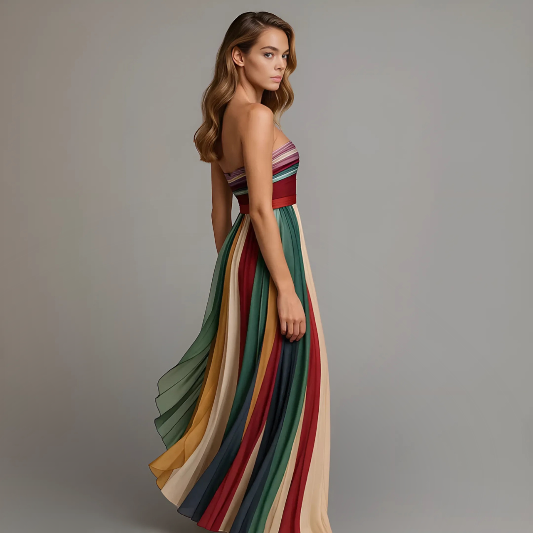 Cesca | Pleated Maxi Strapless Dress for Women