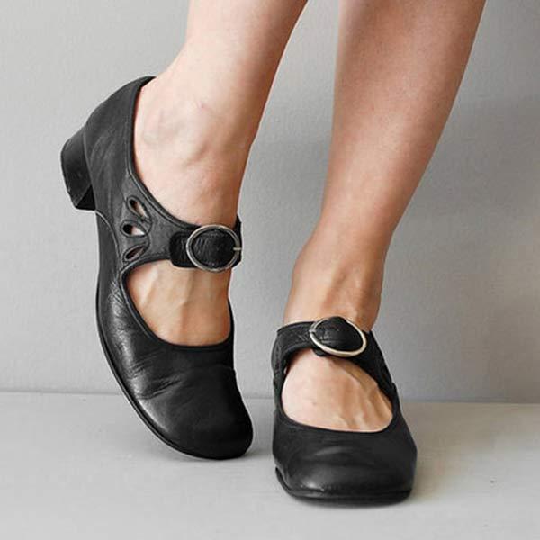 Elvina | Mary Jane Leather Flats for Women